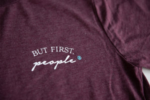 
                
                    Load image into Gallery viewer, But First, People Unisex Tee - Red
                
            